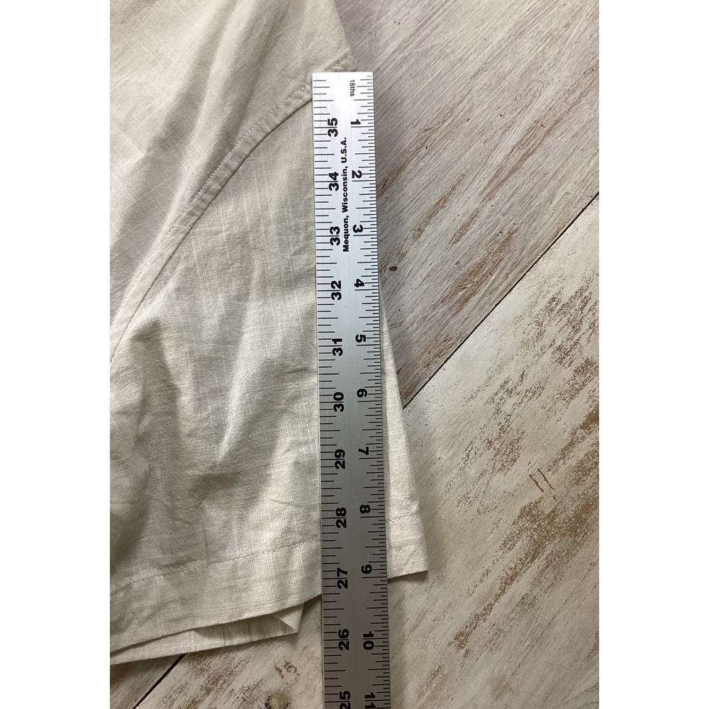 Design in Italy Mens 2XL Linen Blend Short Sleeve Camp Collar Button Down Shirt - Picture 6 of 10